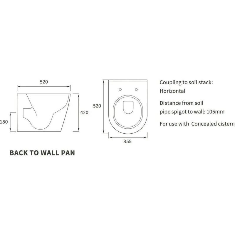 1500mm Orion Back to Wall Freestanding Bathroom Pack inc Vanity Unit
