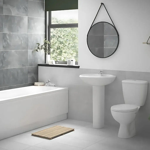 1650mm Rockall Bath Pack with Bath, Toilet, Basin Set, Optional Taps and Wastes, by Bathcenterpro - Bath, Panel, Basin & Toilet (No Taps)