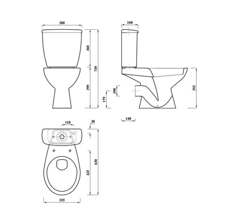 1650mm Rockall Bath Pack with Bath, Toilet, Basin Set, Optional Taps and Wastes, by Bathcenterpro - Bath, Panel, Basin & Toilet (No Taps)