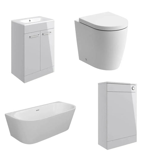1700mm Orion Back to Wall Freestanding Bathroom Pack inc Vanity Unit