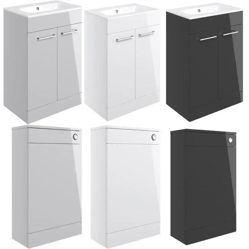 1700mm Orion Back to Wall Freestanding Bathroom Pack inc Vanity Unit