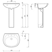 2 Tap Hole Basin & Pedestal Tap Pack & Waste