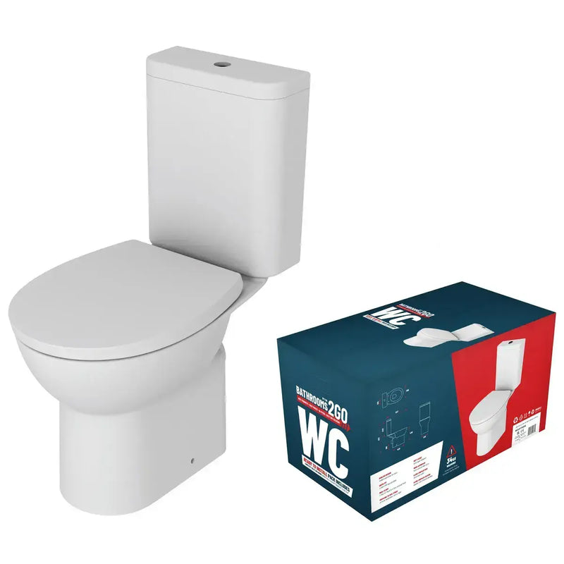 //2Go Close Coupled Rimless WC & Soft Close Seat