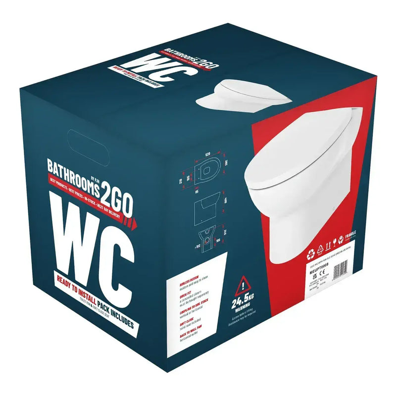 //2Go Rimless Back To Wall WC & Soft Close Seat