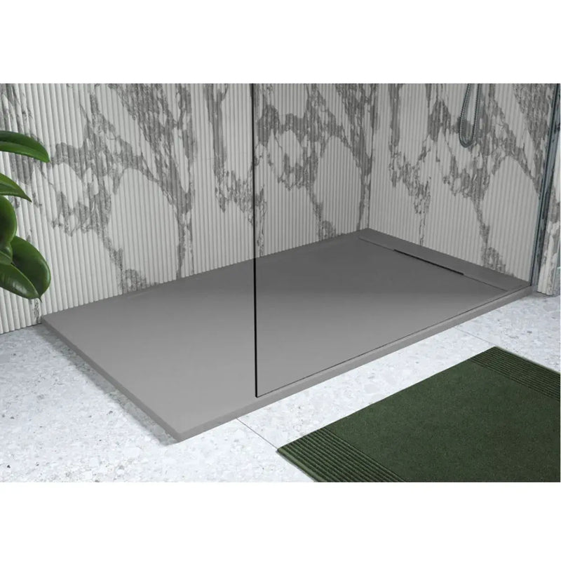 30mm Linear Slate 1000x800mm Rectangular Tray & Waste - Grey