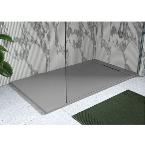 30mm Linear Slate 1000x800mm Rectangular Tray & Waste - Grey