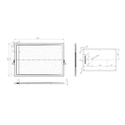 30mm Linear Slate 1200x800mm Rectangular Tray & Waste - Black