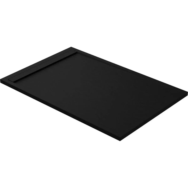 30mm Linear Slate 1400x800mm Rectangular Tray & Waste - Black