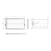 30mm Linear Slate 1400x800mm Rectangular Tray & Waste - Black