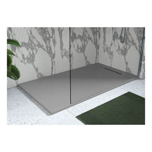 30mm Linear Slate 1600x800mm Rectangular Tray & Waste - Grey
