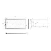 30mm Linear Slate 1600x800mm Rectangular Tray & Waste - White