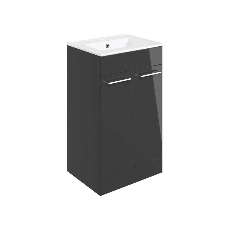 800x800mm Black Quadrant Shower, 2 Door Basin Unit, Toilet, Basin Tap and Shower Mixer, Pack
