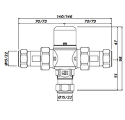 Bathcenterpro 22mm Thermostatic Mixing Valve TMV3