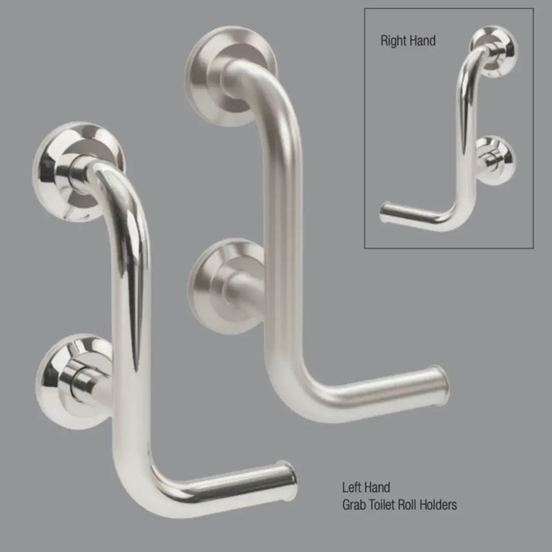 Bathcenterpro Grab  Bar & Toilet Roll Holder Stainless Steel