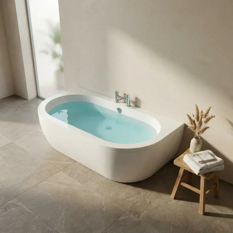 Acrylox One Wall Back To Wall D Bath 1700 x 750mm Acrylox Bath