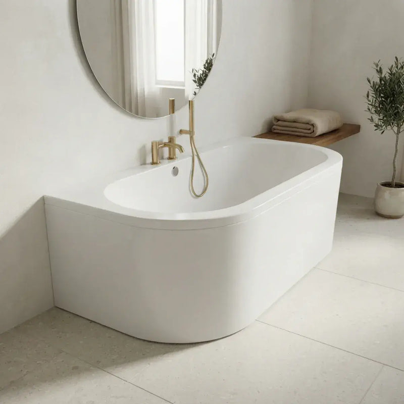 Acrylox One Wall Back To Wall D Bath 1700 x 750mm Acrylox Bath
