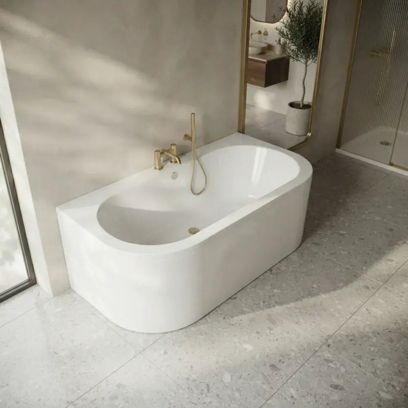 Acrylox One Wall Back To Wall D Bath 1700 x 750mm Acrylox Bath