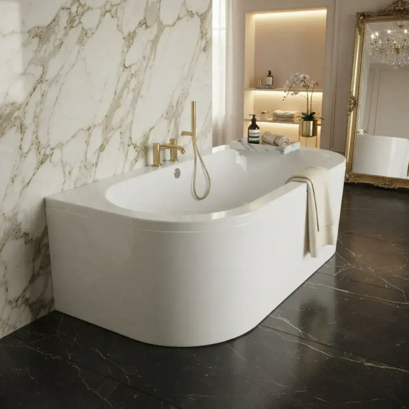 Acrylox One Wall Back To Wall D Bath 1700 x 750mm Acrylox Bath