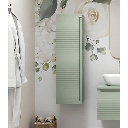 Alight 350mm Wall Hung 1 Door Tall Unit - Matt Willow Green