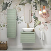 Alight 600mm Wall Hung 1 Drawer Basin Unit & Worktop - Matt Green - Flair Designer Basin (460 x 330mm)