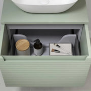 Alight 600mm Wall Hung 1 Drawer Basin Unit & Worktop - Matt Green - Vulpecula Basin (460 x 320mm)