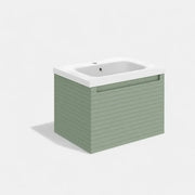 Alight 615mm Fluted 1 Drawer Wall Hung Basin Unit Willow Green