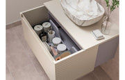 Alight 800mm Wall Hung 1 Drawer Basin Unit & Worktop - Matt Cotton - Flair Designer Basin (460 x 330mm)
