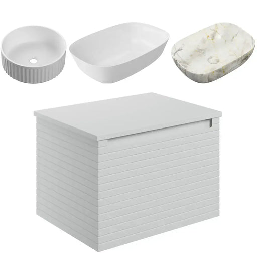 Alight 800mm Wall Hung 1 Drawer Basin Unit & Worktop - Matt Grey - Vulpecula Basin (460 x 320mm)