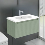 Alight 815mm Fluted 1 Drawer Wall Hung Basin Unit Willow Green
