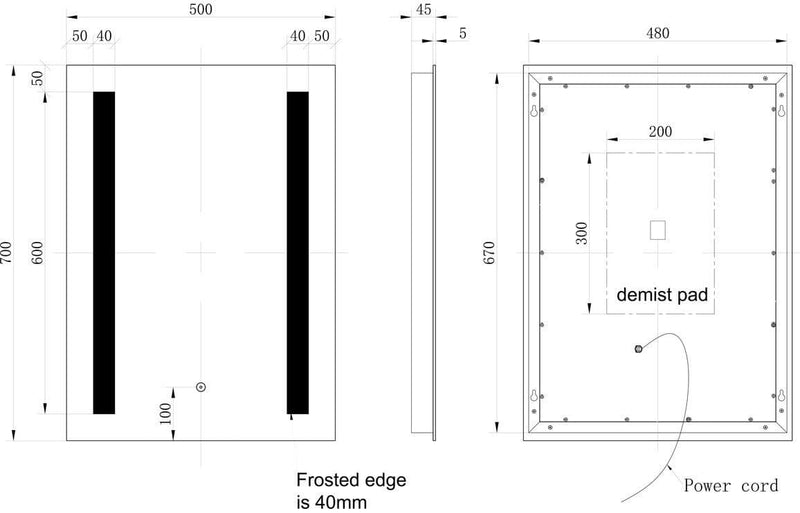 Alton 700x500mm Rectangle LED Mirror