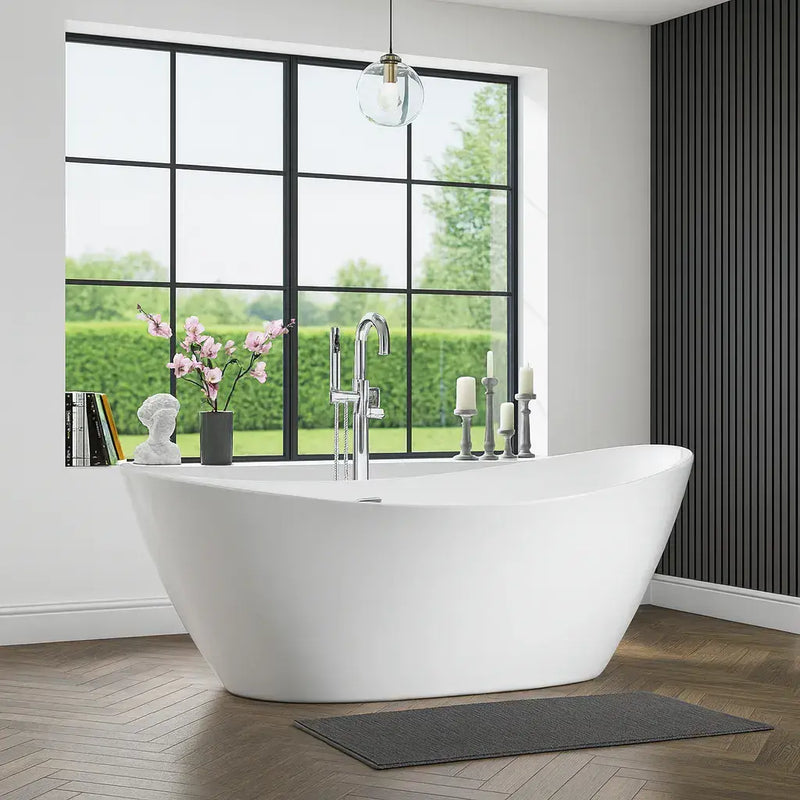 Aphrodite 1700 x 780mm Double Ended Freestanding Slipper Bath | Modern Curvaceous Design
