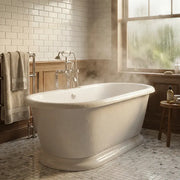 Aquakast Desire Double Ended Freestanding Bath - Stone Resin Reinforced - Integrated Tap Ledge - 1500 x 800mm