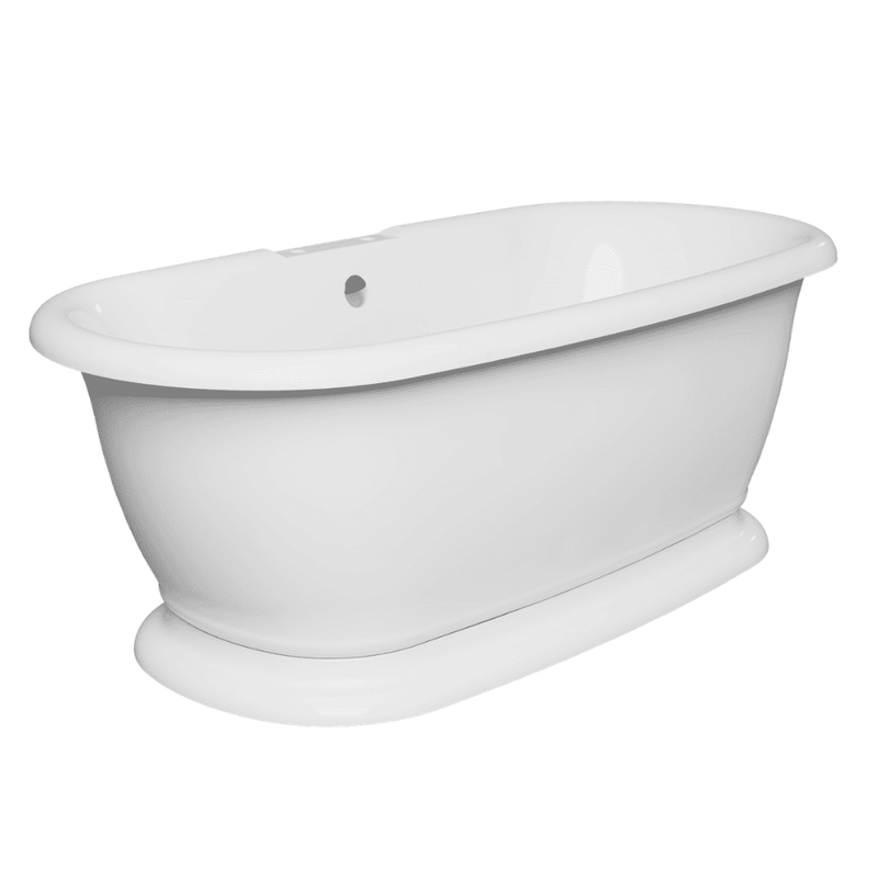 Aquakast Desire Double Ended Freestanding Bath - Stone Resin Reinforced - Integrated Tap Ledge - 1675 x 800mm