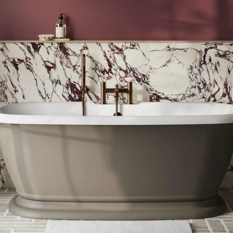 Aquakast Desire Double Ended Freestanding Bath - Stone Resin Reinforced - Integrated Tap Ledge - 1675 x 800mm