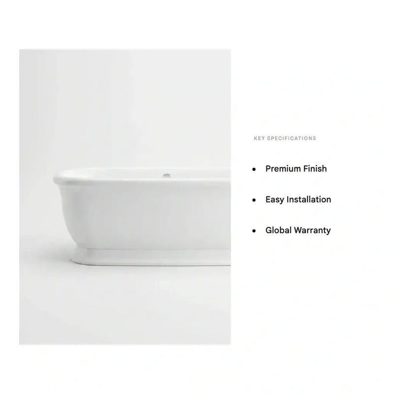 Aquakast Finesse 1675mm x 800mm Timeless Double Ended Bath | Stone Resin Reinforced