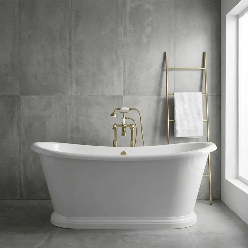 Aquakast Mariner Boat Freestanding Bath | Stone Resin Reinforced Acrylic | Double Ended Luxury - 1700 x 750mm
