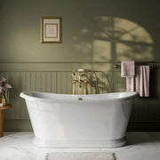 Aquakast Mariner Boat Freestanding Bath | Stone Resin Reinforced Acrylic | Double Ended Luxury - 1580 x 750mm