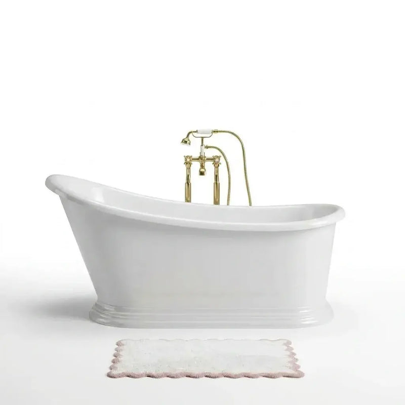Aquakast Mariner Slipper Freestanding Bath - Stone Resin Reinforced Acrylic - Luxury Single Ended - 1350 x 750mm