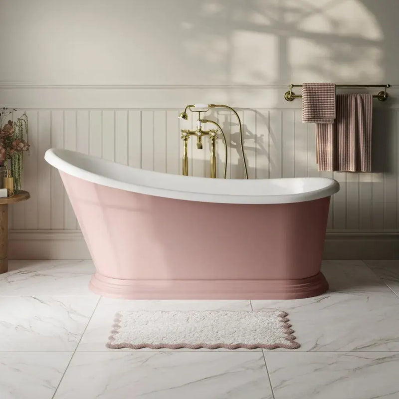 Aquakast Mariner Slipper Freestanding Bath - Stone Resin Reinforced Acrylic - Luxury Single Ended - 1350 x 750mm