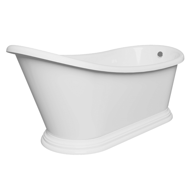 Aquakast Mariner Slipper Freestanding Bath - Stone Resin Reinforced Acrylic - Luxury Single Ended - 1350 x 750mm