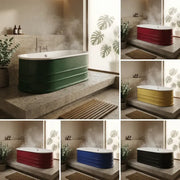 Aquakast Mosoa Freestanding Bath | Hand-Painted Mustard Yellow | Stone Resin Reinforced - 1500 x 800mm