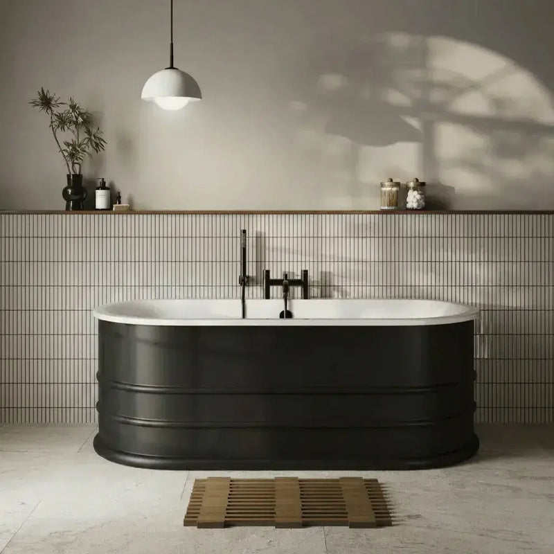 Aquakast Mosoa Freestanding Bath | Hand-Painted Mustard Yellow | Stone Resin Reinforced - 1500 x 800mm