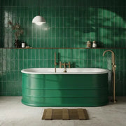 Aquakast Mosoa Freestanding Bath | Hand-Painted Mustard Yellow | Stone Resin Reinforced - 1500 x 800mm