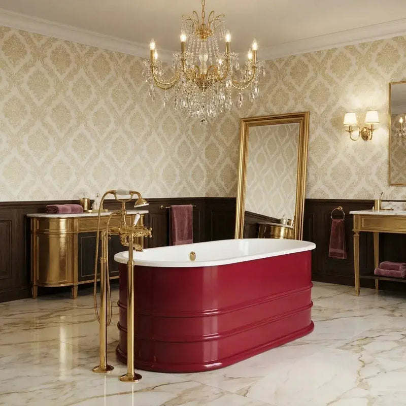 Aquakast Mosoa Freestanding Bath | Hand-Painted Mustard Yellow | Stone Resin Reinforced - 1500 x 800mm
