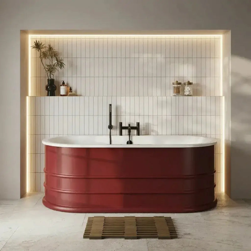 Aquakast Mosoa Freestanding Bath | Hand-Painted Mustard Yellow | Stone Resin Reinforced - 1500 x 800mm