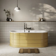 Aquakast Mosoa Freestanding Bath | Hand-Painted Mustard Yellow | Stone Resin Reinforced - 1500 x 800mm