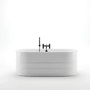 Aquakast Mosoa Freestanding Bath | Stone Resin Reinforced | Double Ended Luxury with Tap Ledge - 1500 x 800mm
