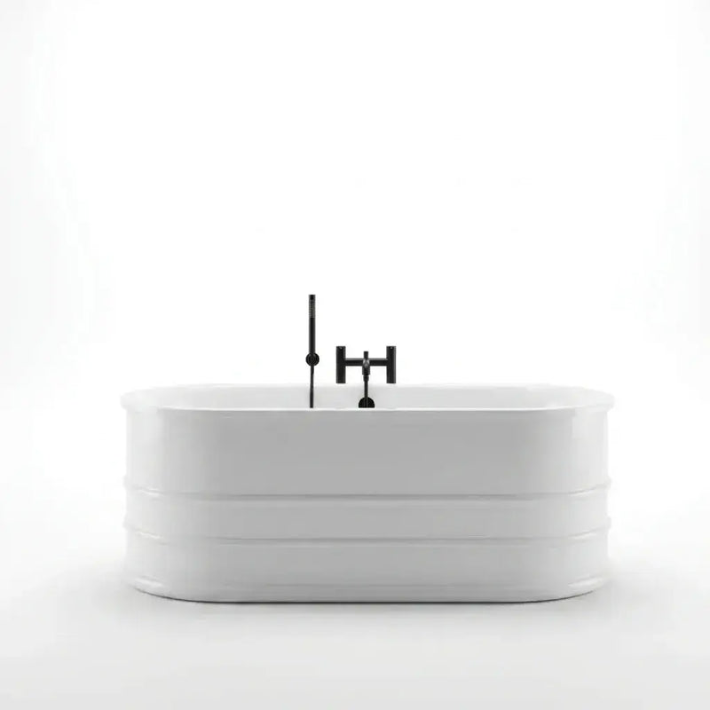 Aquakast Mosoa Freestanding Bath | Stone Resin Reinforced | Double Ended Luxury with Tap Ledge - 1500 x 800mm