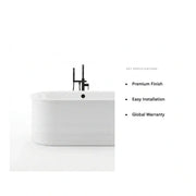 Aquakast Mosoa Freestanding Bath | Stone Resin Reinforced | Double Ended Luxury with Tap Ledge - 1675 x 800mm