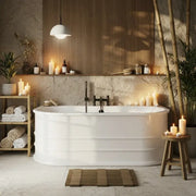 Aquakast Mosoa Freestanding Bath | Stone Resin Reinforced | Double Ended Luxury with Tap Ledge - 1500 x 800mm